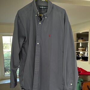 Ralph Lauren Men's Dark Gray Button Down Shirt